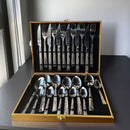 Conjunto Premium Talheres Gold Deluxe - (24 Peças)