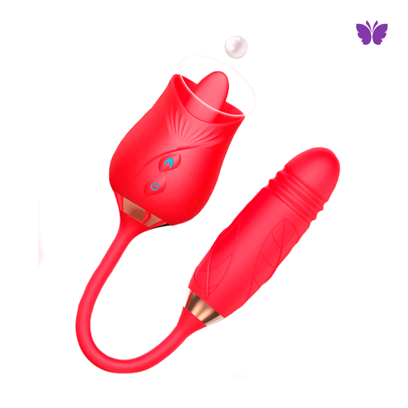 Vibrador de Língua Ponto G e Clitóris Dose Dupla (+BRINDE GRÁTIS!)🥵